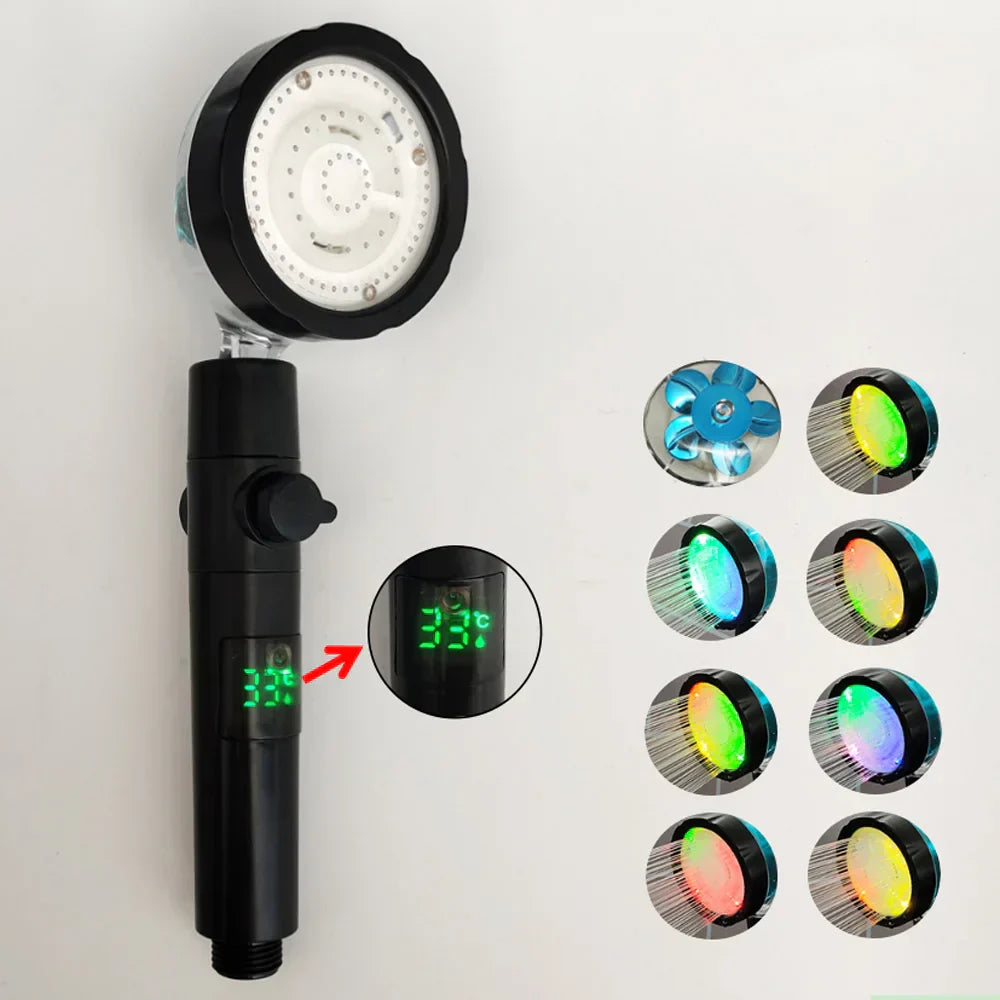 SaraGlow Shower Head – LED Temperature & Turbo Rain Shower | Ymonde