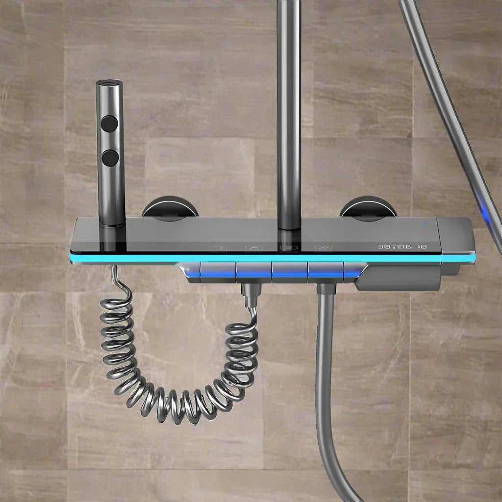 PlatinumFlow Smart regndusch - termostatisk grå duschset | Ymonde