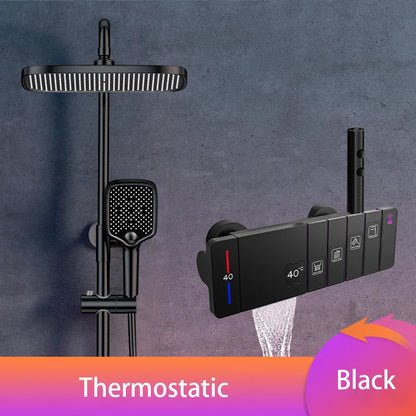 OnyxRain System - Digital Thermostatic Rain Shower with LED Display | Ymonde