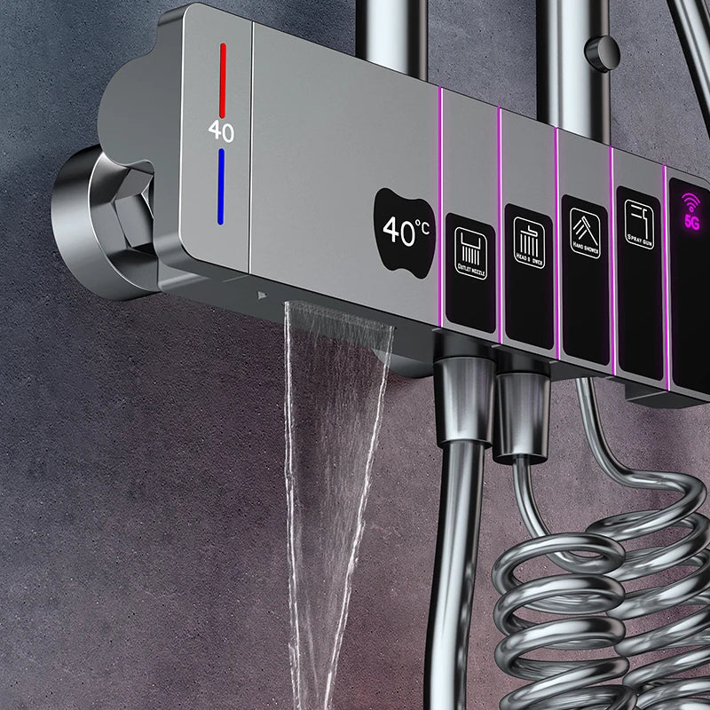 OnyxRain System - Digital Thermostatic Rain Shower with LED Display | Ymonde