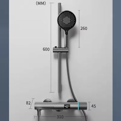 GraySpray Shower Set - Gray Surface-mounted Shower with Mixer Tap and Display | Ymonde