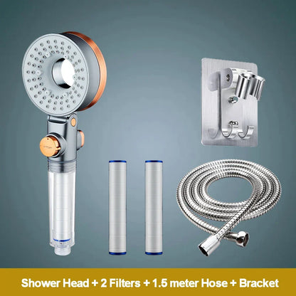 OrangeSpray Shower Head - Double-sided Hand Shower with 3 Spray Settings and Filter | Ymonde