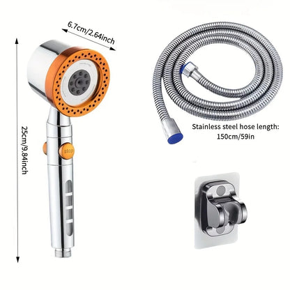 FlowFive Shower Head - 5-Spray Hand Shower with Filter and Stop Button | Ymonde