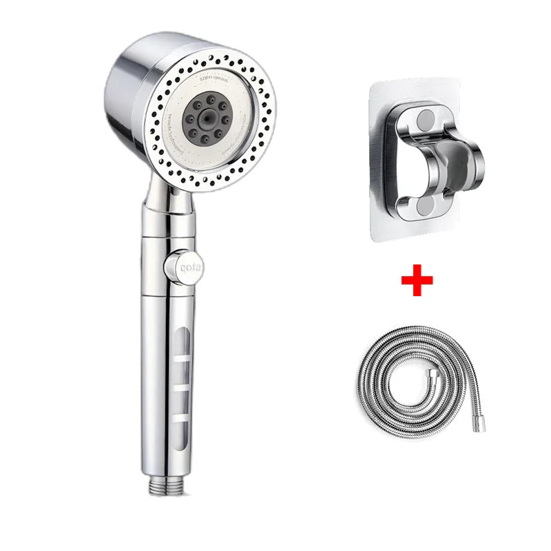 FlowFive Shower Head - 5-Spray Hand Shower with Filter and Stop Button | Ymonde