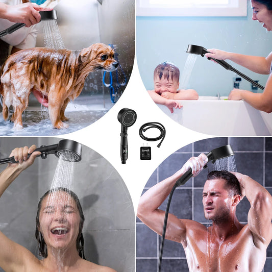 TempFlow Douchekop – LCD Temperatuur & Zwart Design | Ymonde