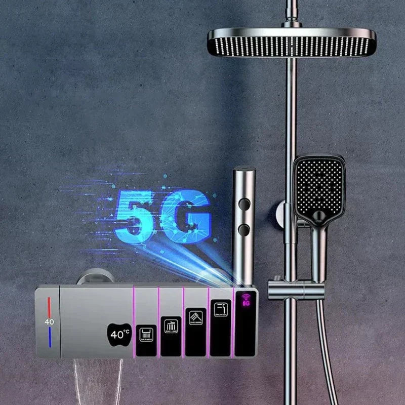 OnyxRain System - Digital Thermostatic Rain Shower with LED Display | Ymonde