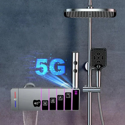 OnyxRain System - Digital Thermostatic Rain Shower with LED Display | Ymonde