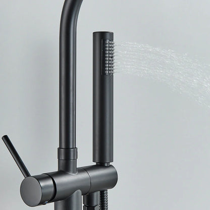 Freestanding Bath Tap – Single lever mixer tap with 360° swivel spout & hand shower