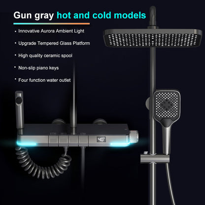 SmartTemp Shower Set - Thermostatic Rain Shower with Digital Display | Ymonde