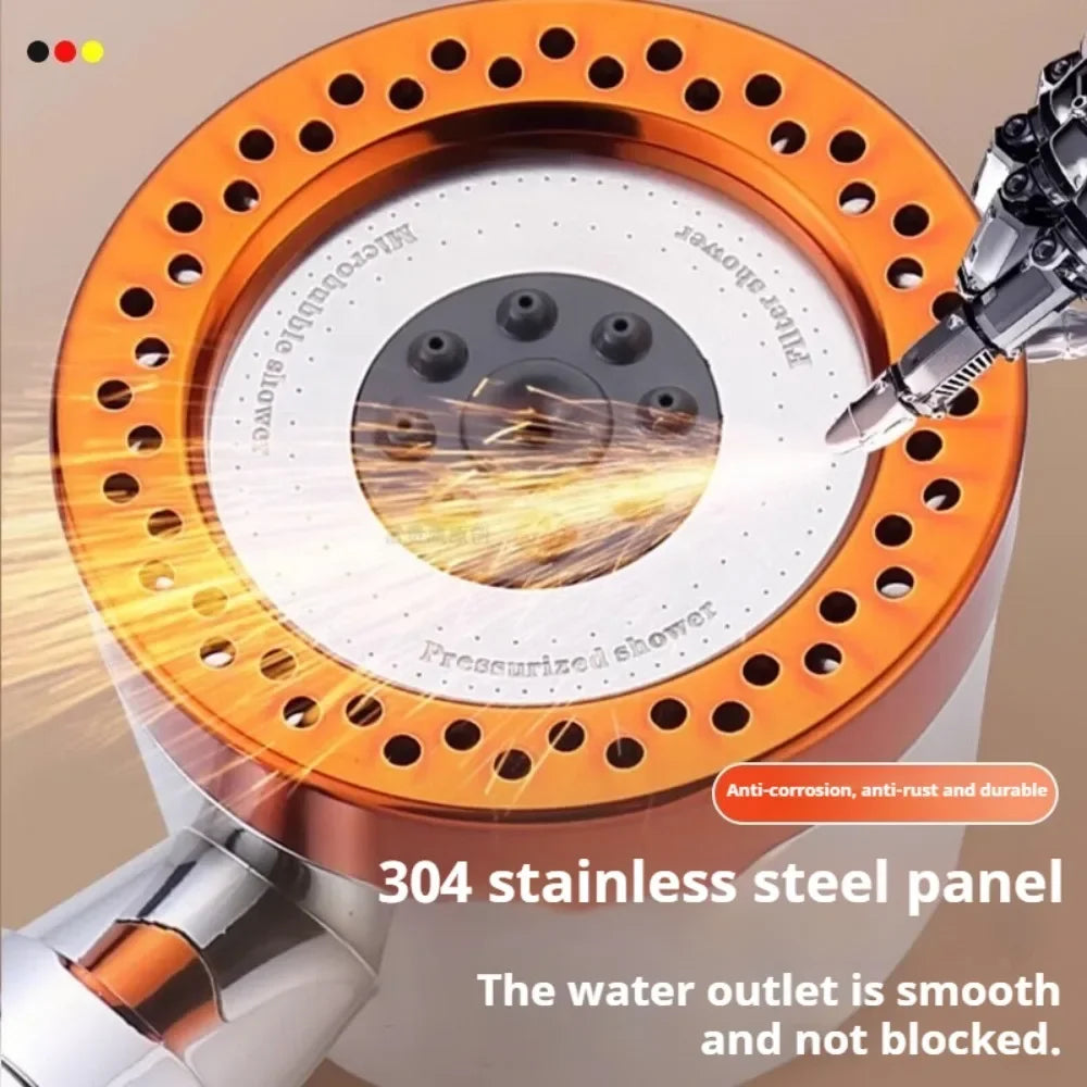 FlowFive Shower Head - 5-Spray Hand Shower with Filter and Stop Button | Ymonde