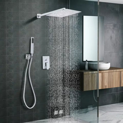 Ensemble de douche thermostatique encastrable SilverNest avec douche à effet pluie et douchette à main | Ymonde