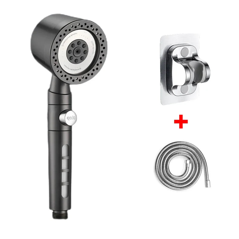 FlowFive Shower Head - 5-Spray Hand Shower with Filter and Stop Button | Ymonde