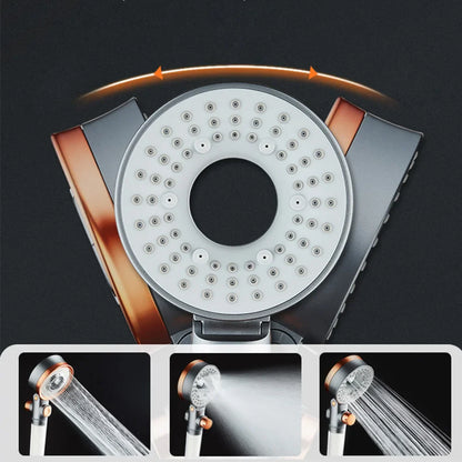 OrangeSpray Shower Head - Double-sided Hand Shower with 3 Spray Settings and Filter | Ymonde