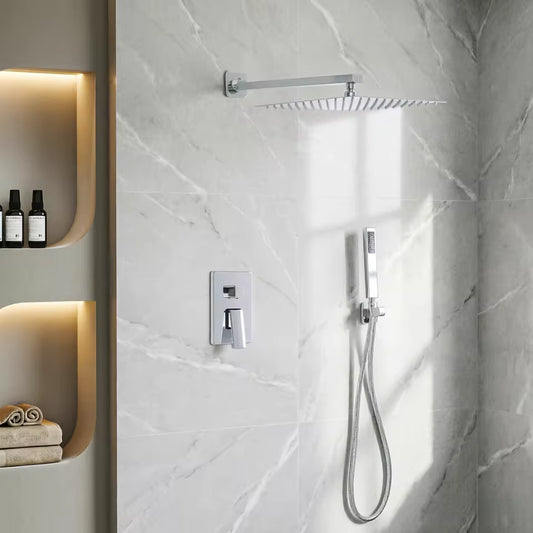 SilverNest Built-in Thermostatic Shower Set with Rain Shower and Hand Shower | Ymonde