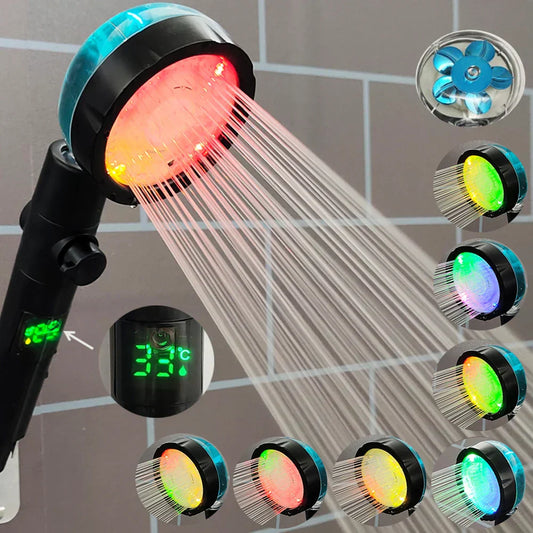 SaraGlow Douchekop – LED Temperatuur & Turbo Regendouche | Ymonde