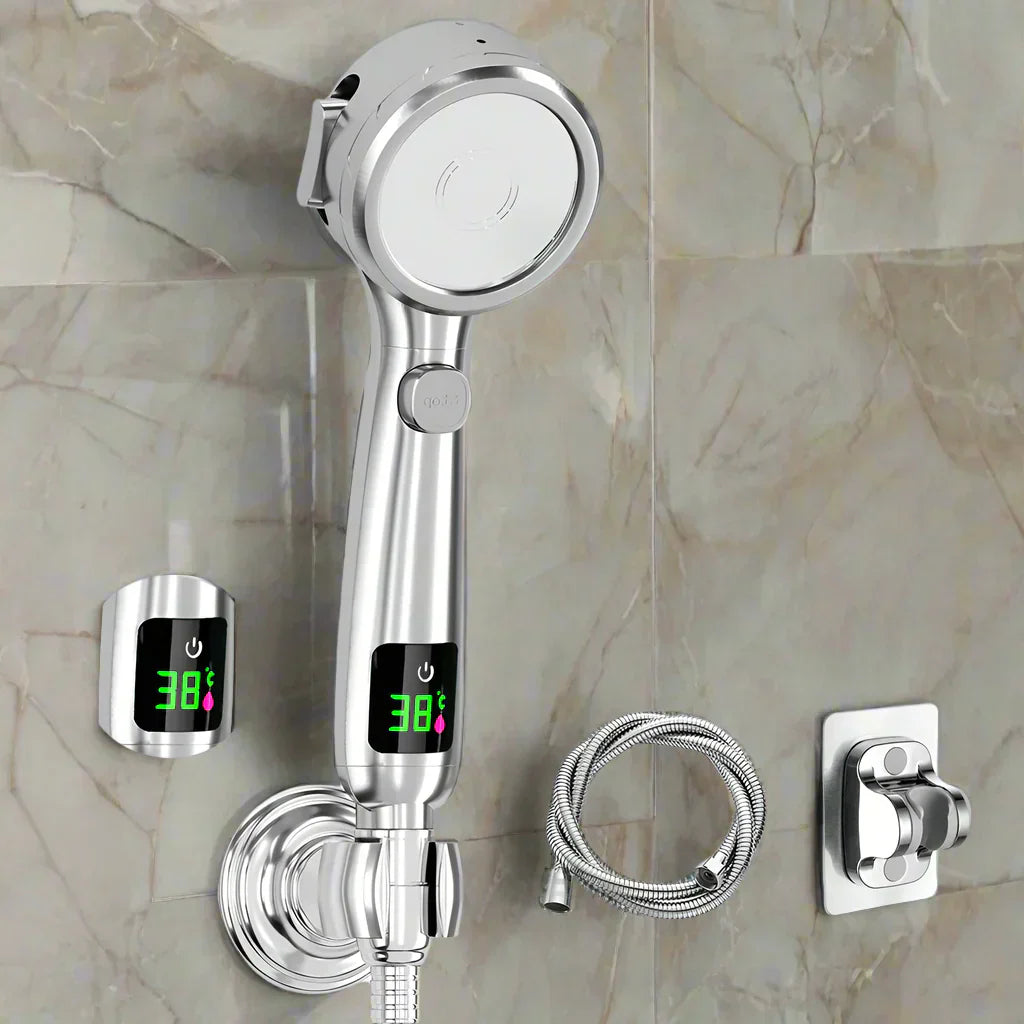 LumiFlow Duschhuvud - LED högtryck 3 positioner | Ymonde