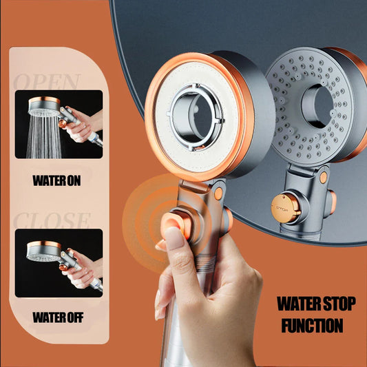 OrangeSpray Shower Head - Double-sided Hand Shower with 3 Spray Settings and Filter | Ymonde
