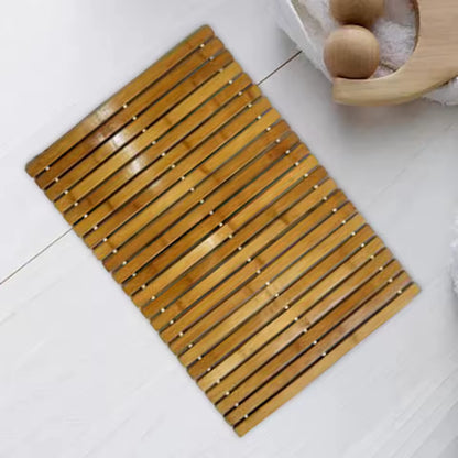 BambooZen - Luksus badematte i bambus med sklisikker og naturlig lamelldesign | Ymonde
