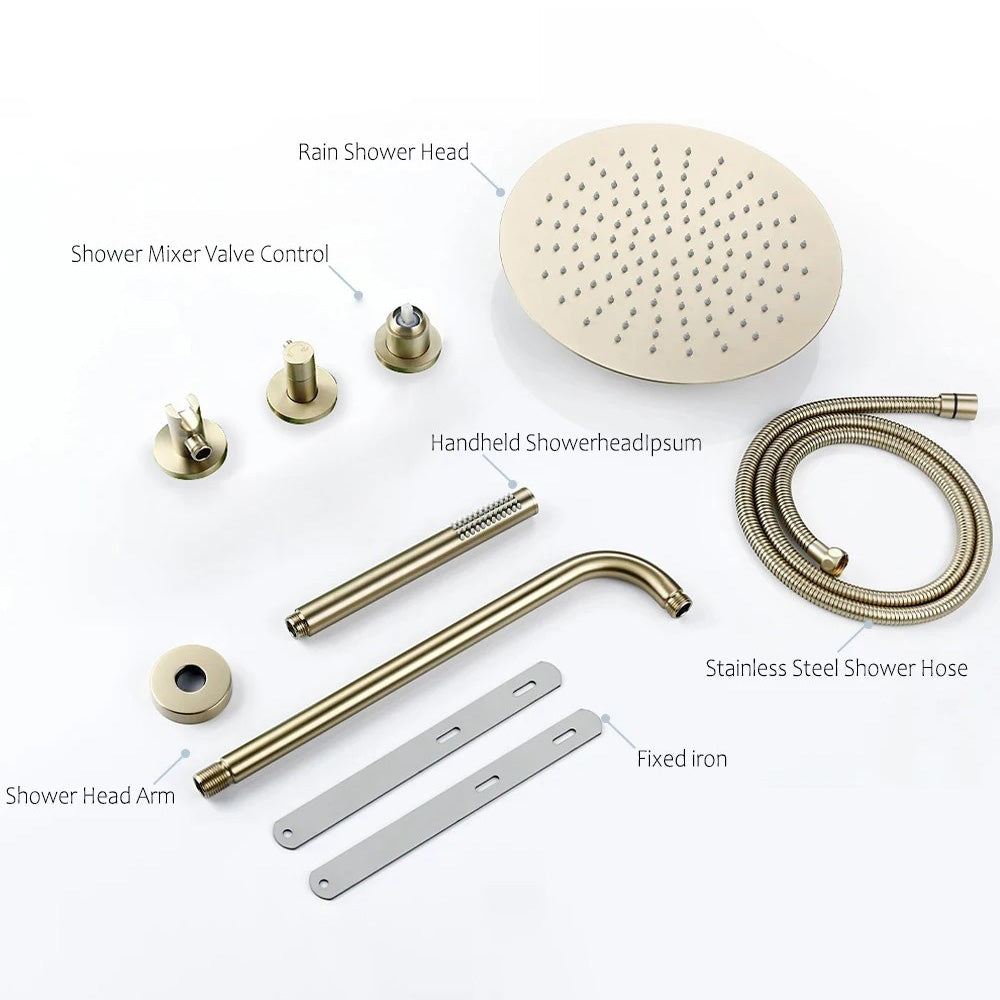 WallFlow Rain Shower Set - Thermostatic Concealed Shower Set | Ymonde