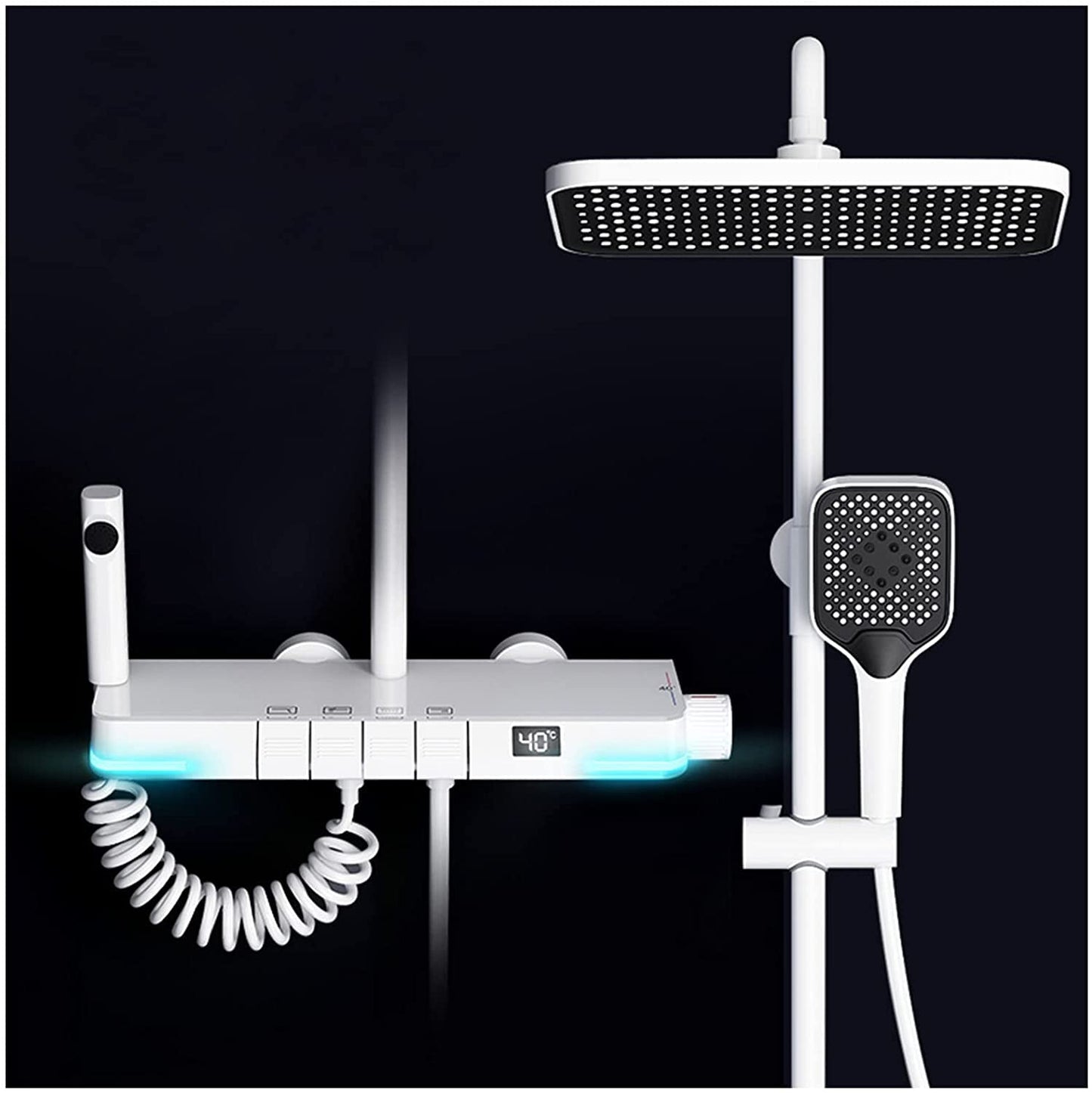 SmartTemp Shower Set - Thermostatic Rain Shower with Digital Display | Ymonde