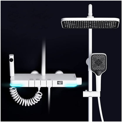 SmartTemp Shower Set - Thermostatic Rain Shower with Digital Display | Ymonde