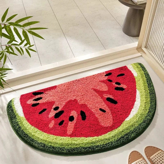 Halve maan badmat met watermeloen design zacht en antislip van Ymonde