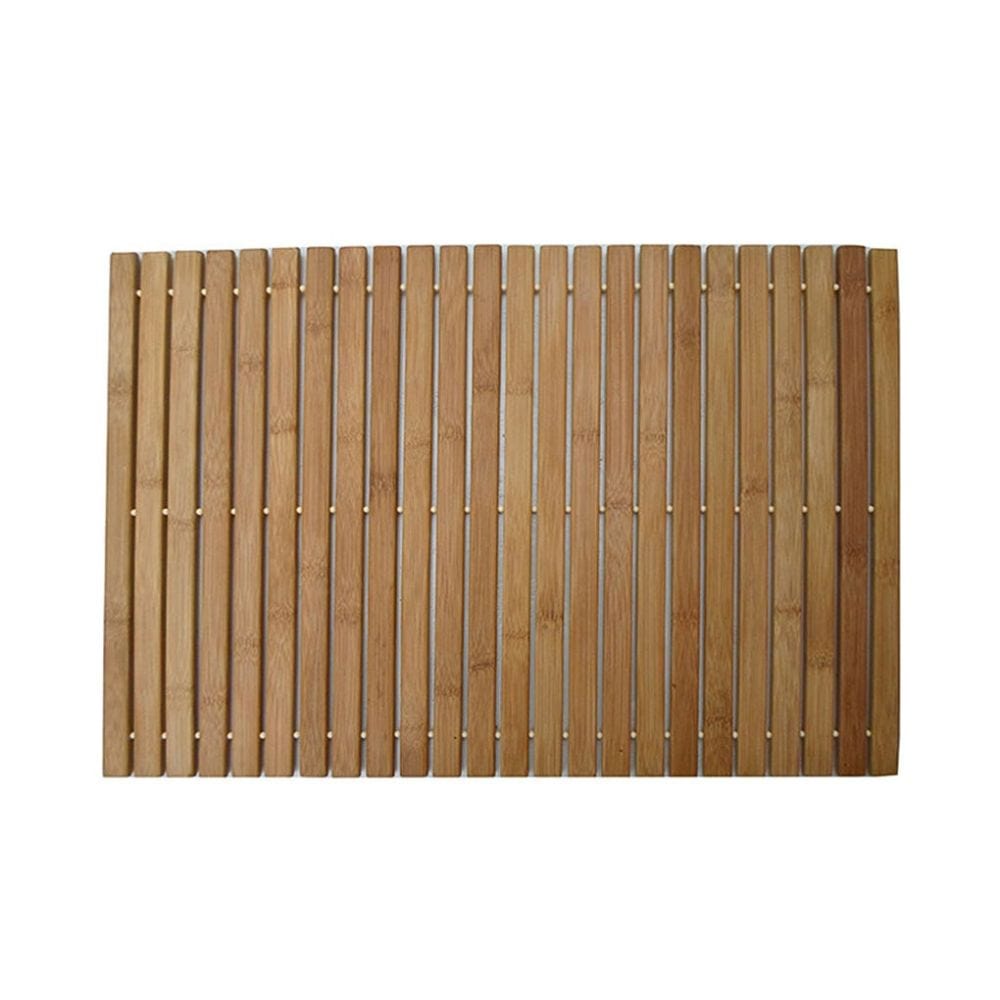 BambooZen bambus badematte med lamelldesign og sklisikker underside fra Ymonde