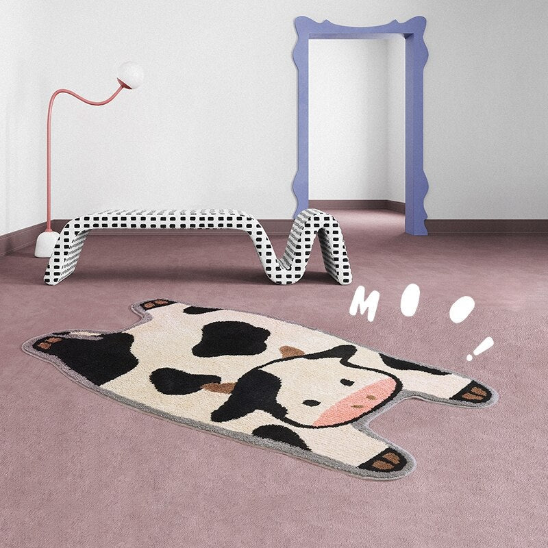 Long cow shape bath mat 50x120 cm with soft microfiber and non-slip underside from Ymonde