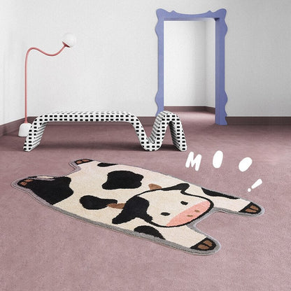 Long cow shape bath mat 50x120 cm with soft microfiber and non-slip underside from Ymonde