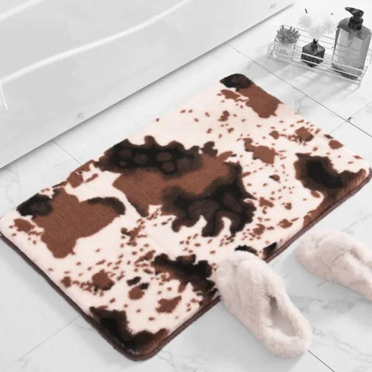 CowMath Original-Badematte mit Kuh-Aufdruck und rutschfest für das Badezimmer