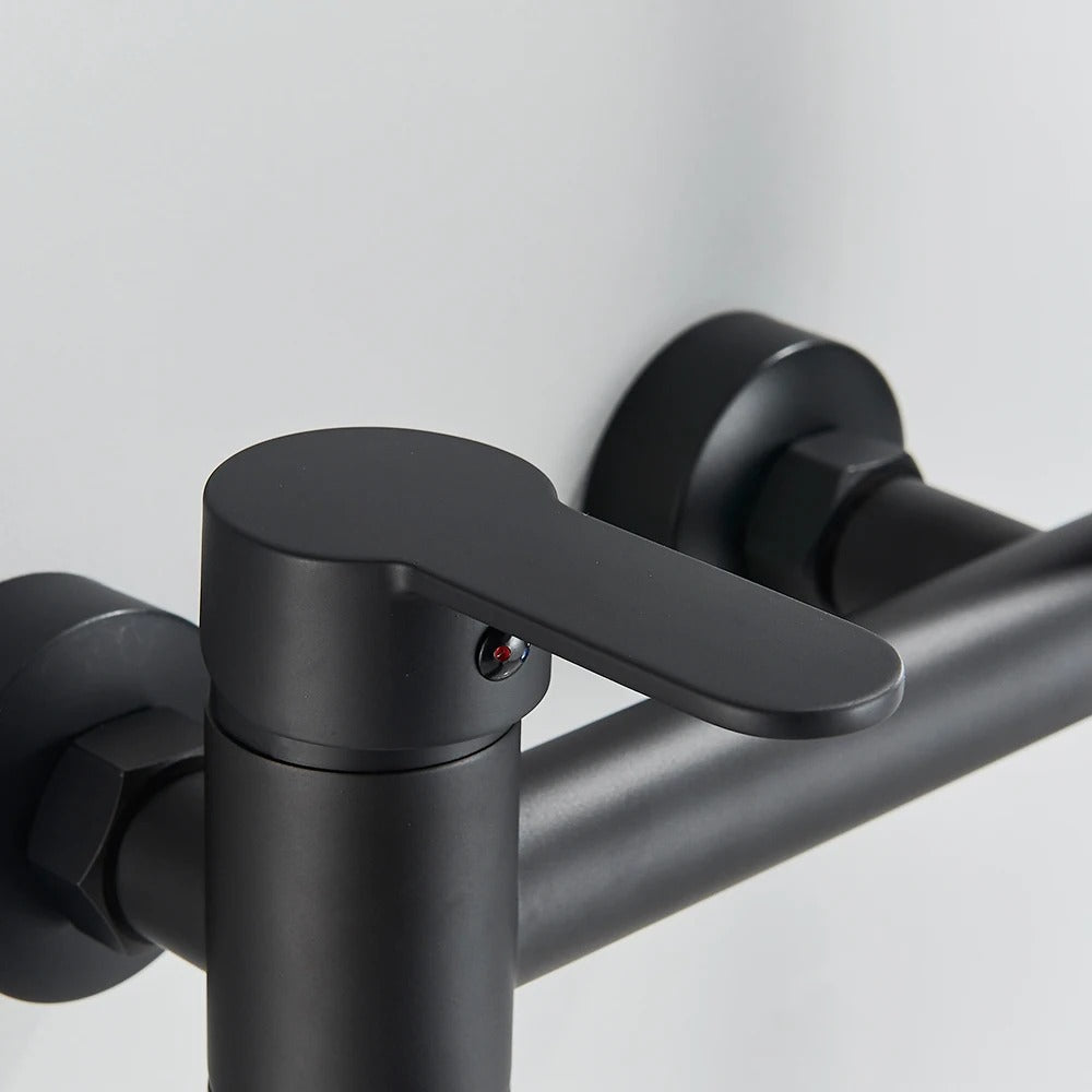 Modern Bath Mixer Tap with Hand Shower - Brass
