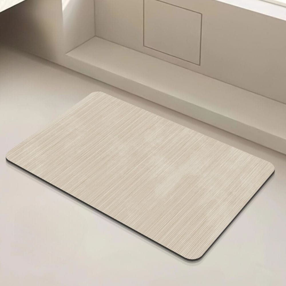 Hurtigtørkende badematte i diatomitt fra Ymonde med antibakteriell effekt og minimalistisk design for et moderne bad