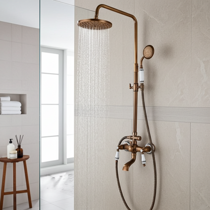 Rain shower Brass Shower tap – Thermostatic with hand shower