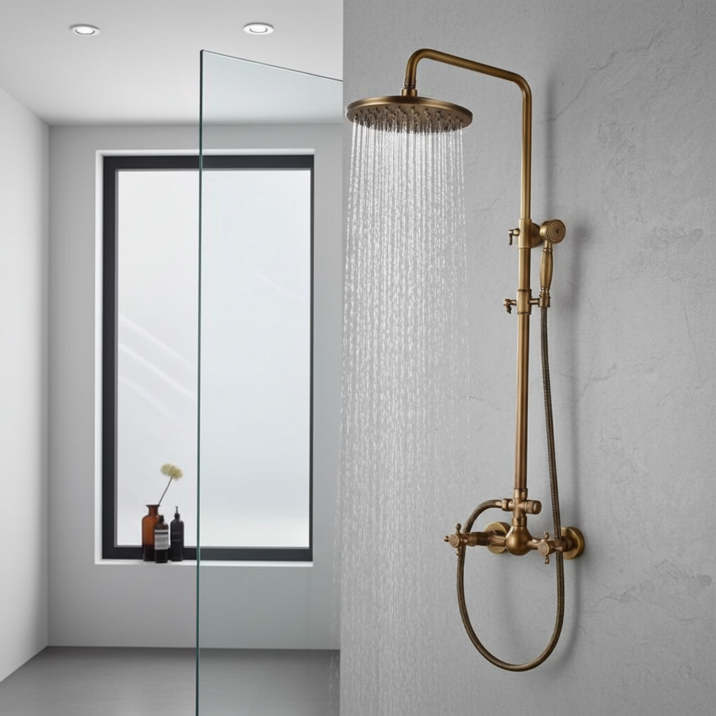 Rain shower Brass Shower tap – Thermostatic with hand shower