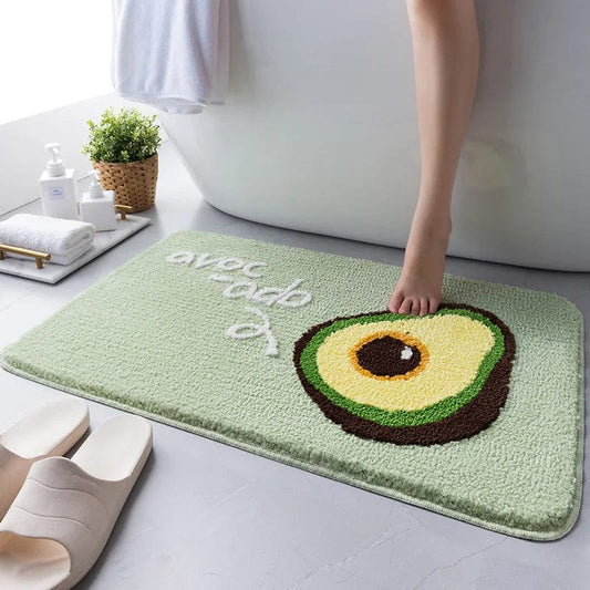 DryCado avocado bath mat with non-slip bottom from Ymonde