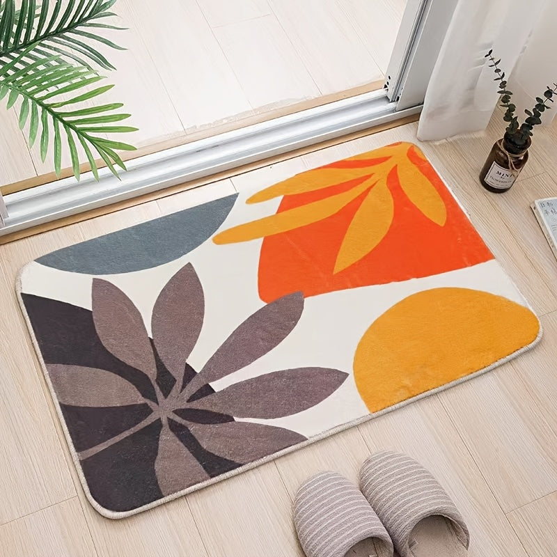 Abstract geometric bath mat 50x80 cm soft microfiber non-slip from Ymonde