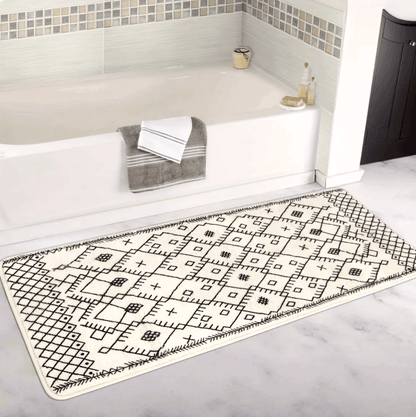 MaisonSpa XXL - Elegant badematte med diamantmønster og sklisikker bunn | Ymonde