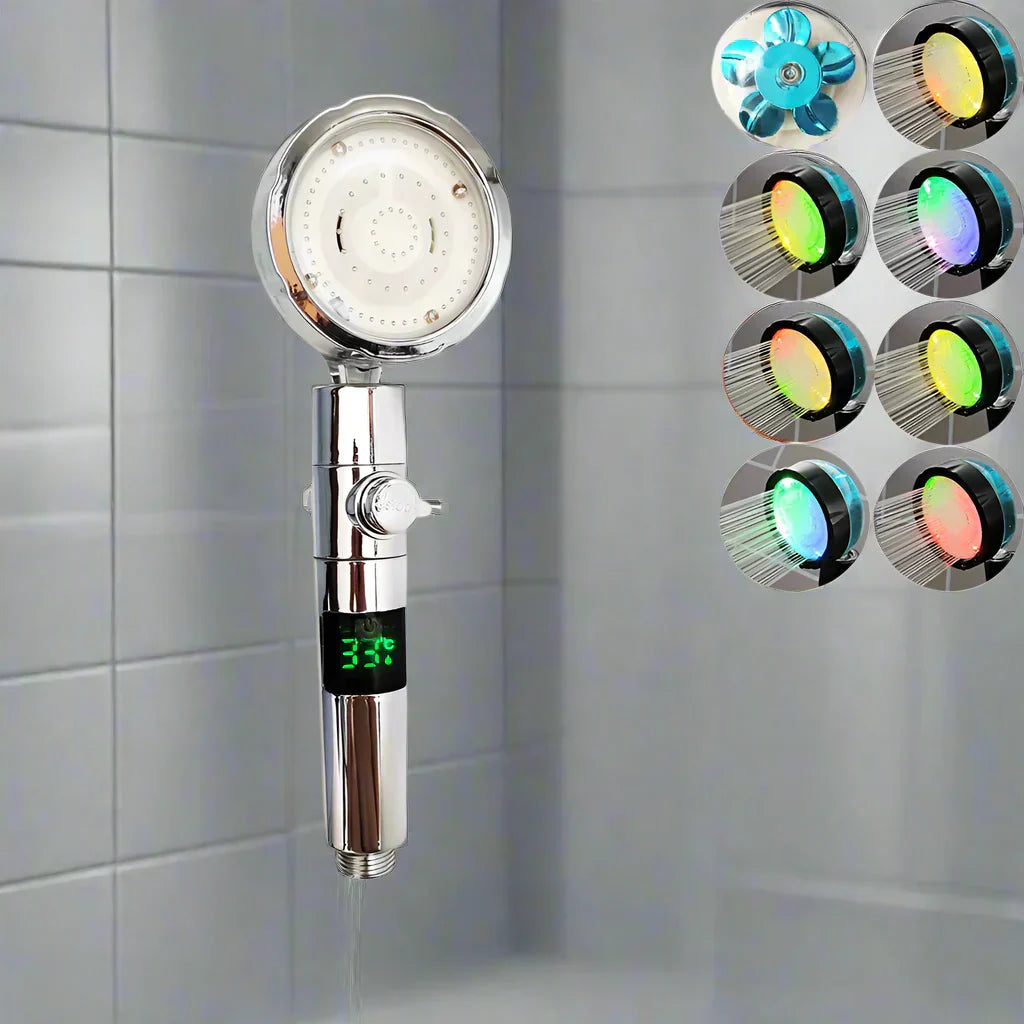 HydroTemp shower head with digital temperature display and 5 settings high pressure from Ymonde