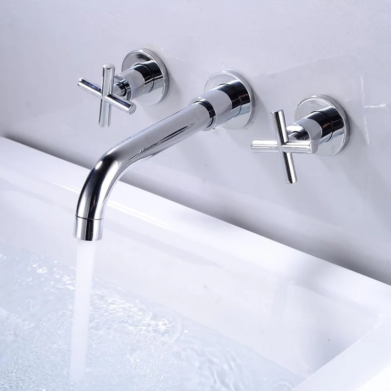 Imperio wash basin tap with double levers and 3 hole design from Ymonde