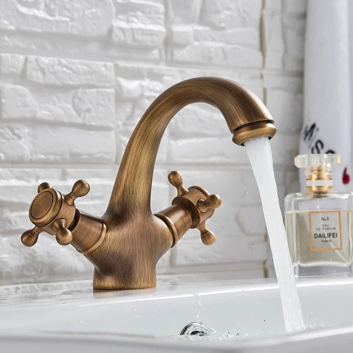 Classic Washbasin Mixer Tap Brushed Gold | Ymonde