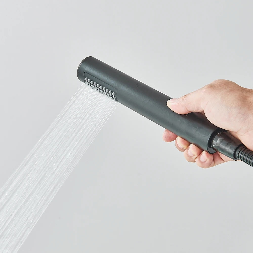 Freestanding Bath Tap – Single lever mixer tap with 360° swivel spout & hand shower