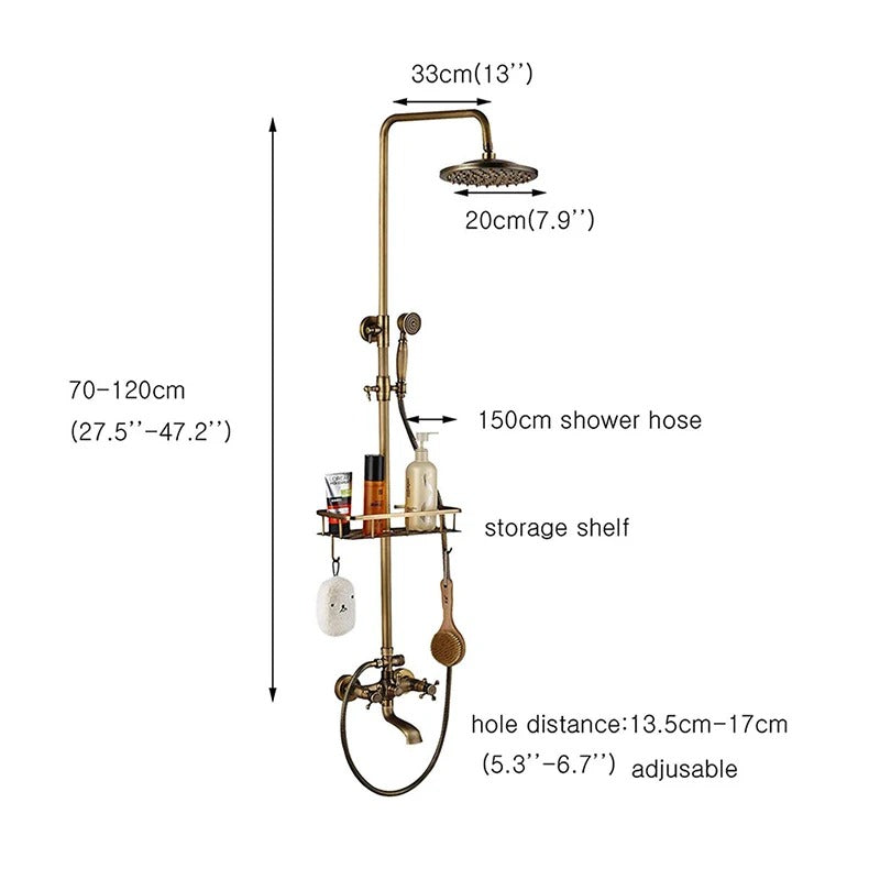 Rain shower Brass Shower tap – Thermostatic with hand shower