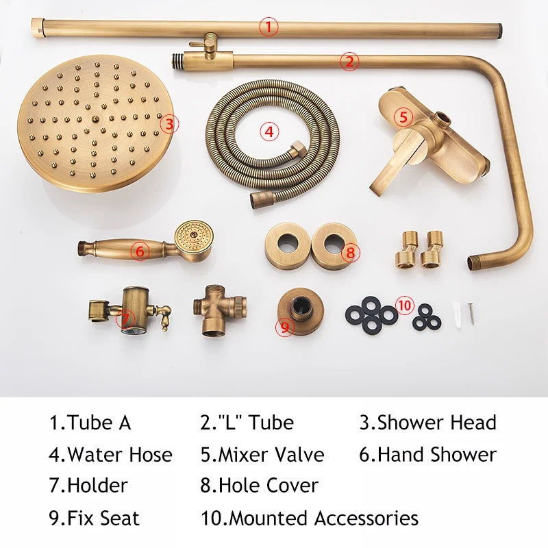Rain shower Brass Shower tap – Thermostatic with hand shower