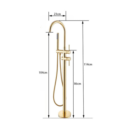 Freestanding Bath Tap – Single lever mixer tap with 360° swivel spout & hand shower