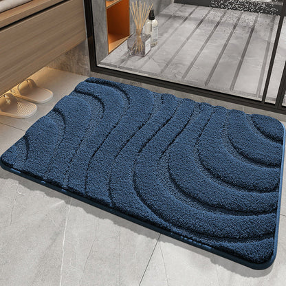 MarineWave blue soft non-slip bath mat for the modern bathroom