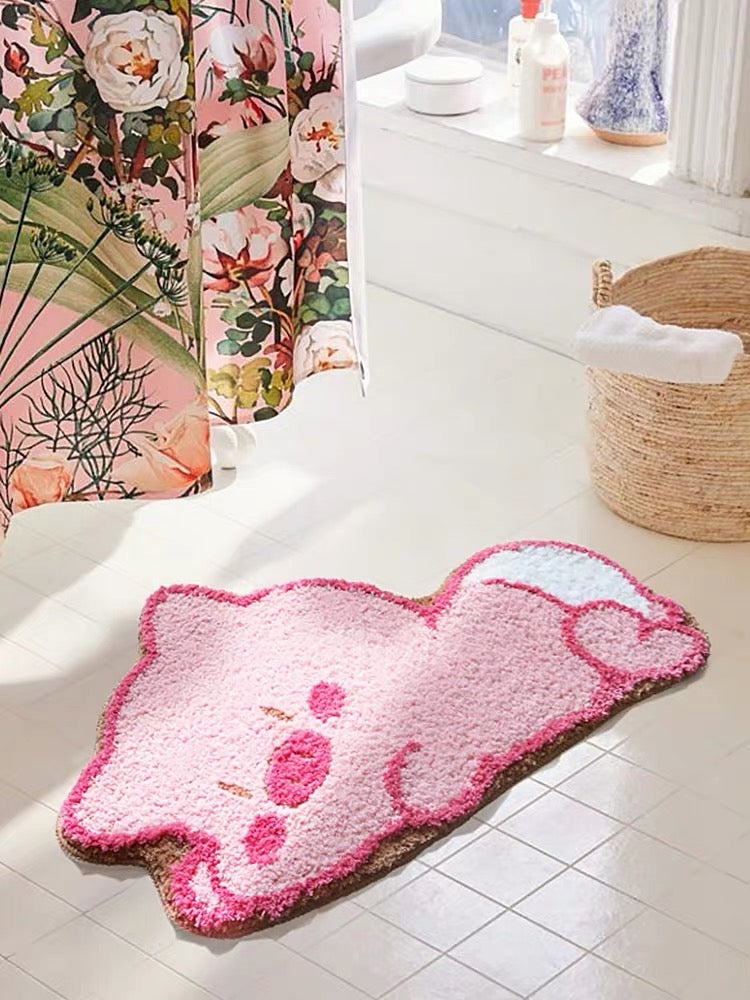 Kawaii badematte med søt babygrisedesign, sklisikker og myk fra Ymonde