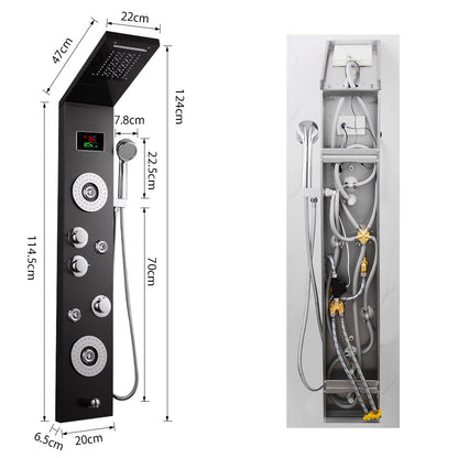 RainWall Shower Set - Stainless Steel Wall Shower Panel Thermostatic Rain Shower | Ymonde