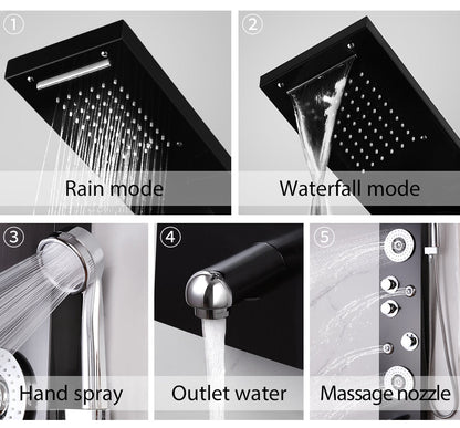 RainWall Shower Set - Stainless Steel Wall Shower Panel Thermostatic Rain Shower | Ymonde