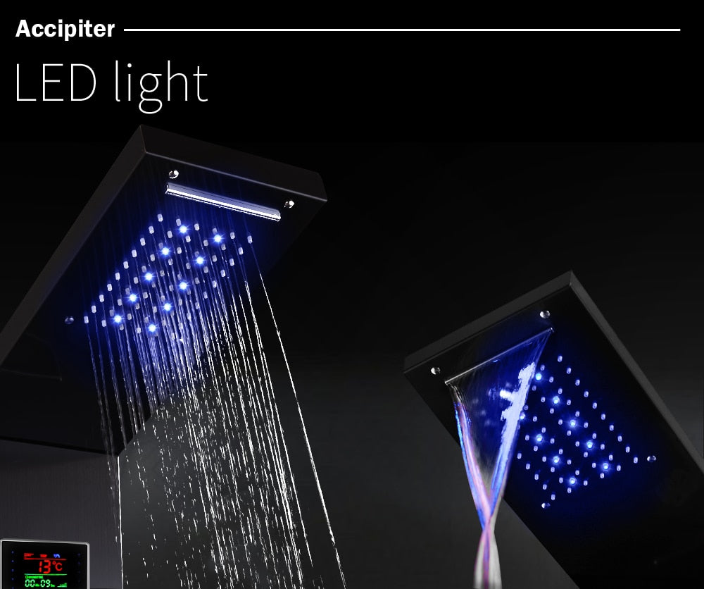 RainWall Shower Set - Stainless Steel Wall Shower Panel Thermostatic Rain Shower | Ymonde