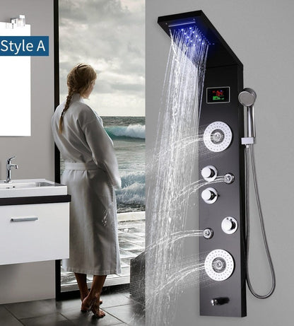 RainWall Shower Set - Stainless Steel Wall Shower Panel Thermostatic Rain Shower | Ymonde